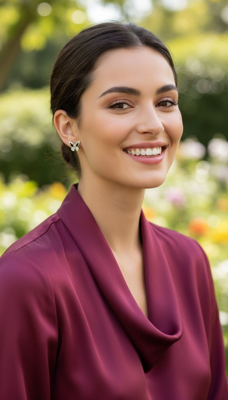 BOUCLES D'OREILLES EN ARGENT PAPILLONS AVEC PIERRES