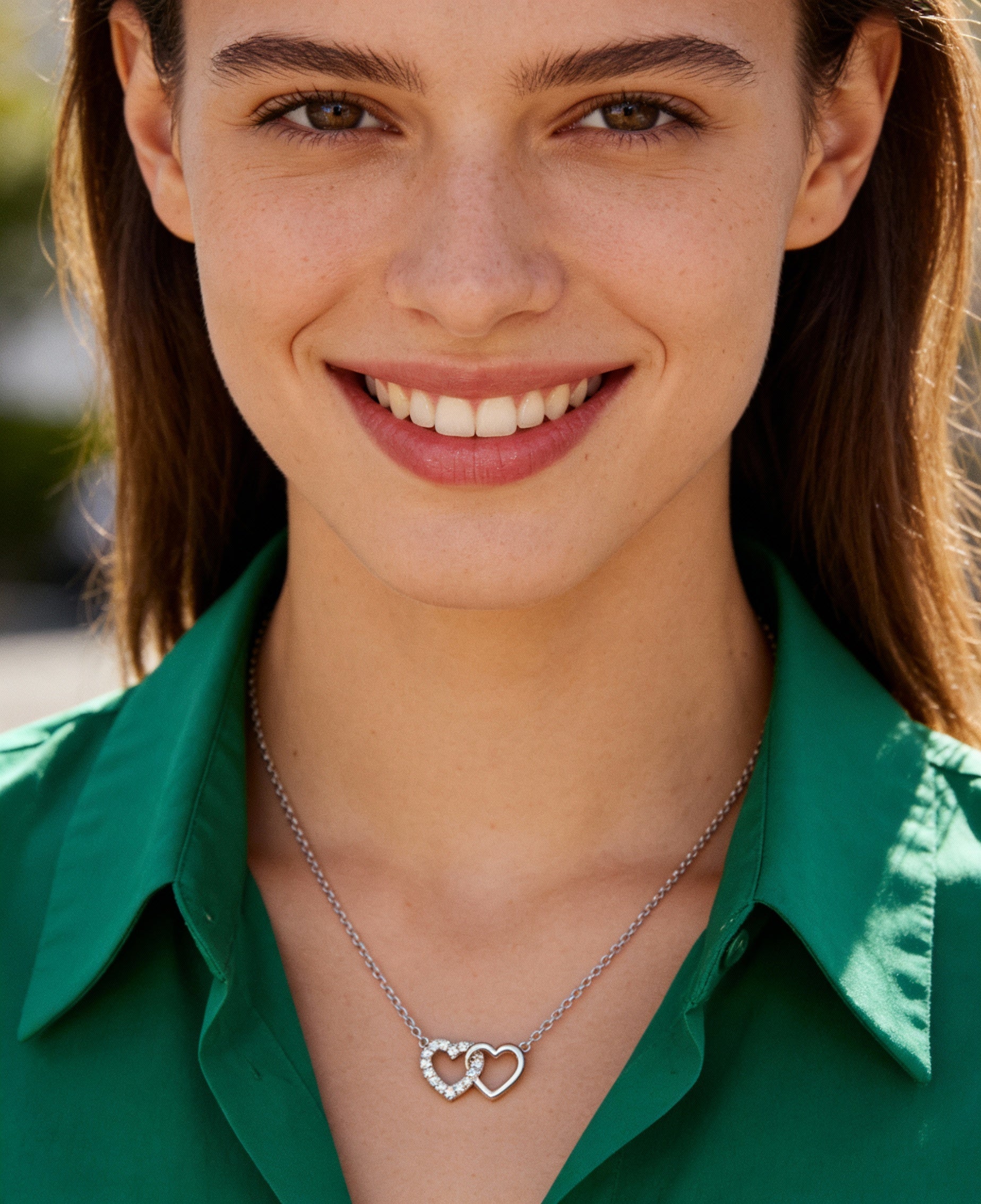 ZILVEREN KETTING MET DUBBEL HART