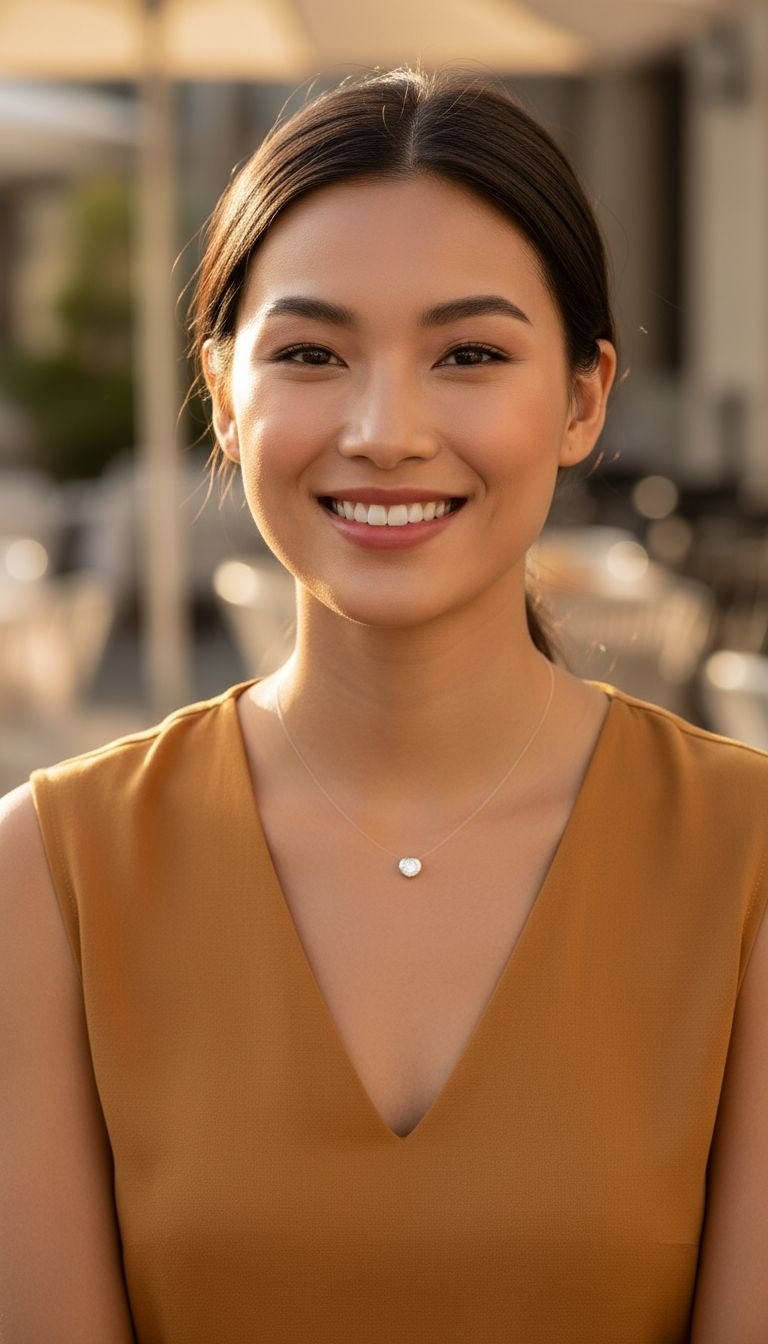 ZILVEREN KETTING MET NYLONDRAAD SOLITAIRE