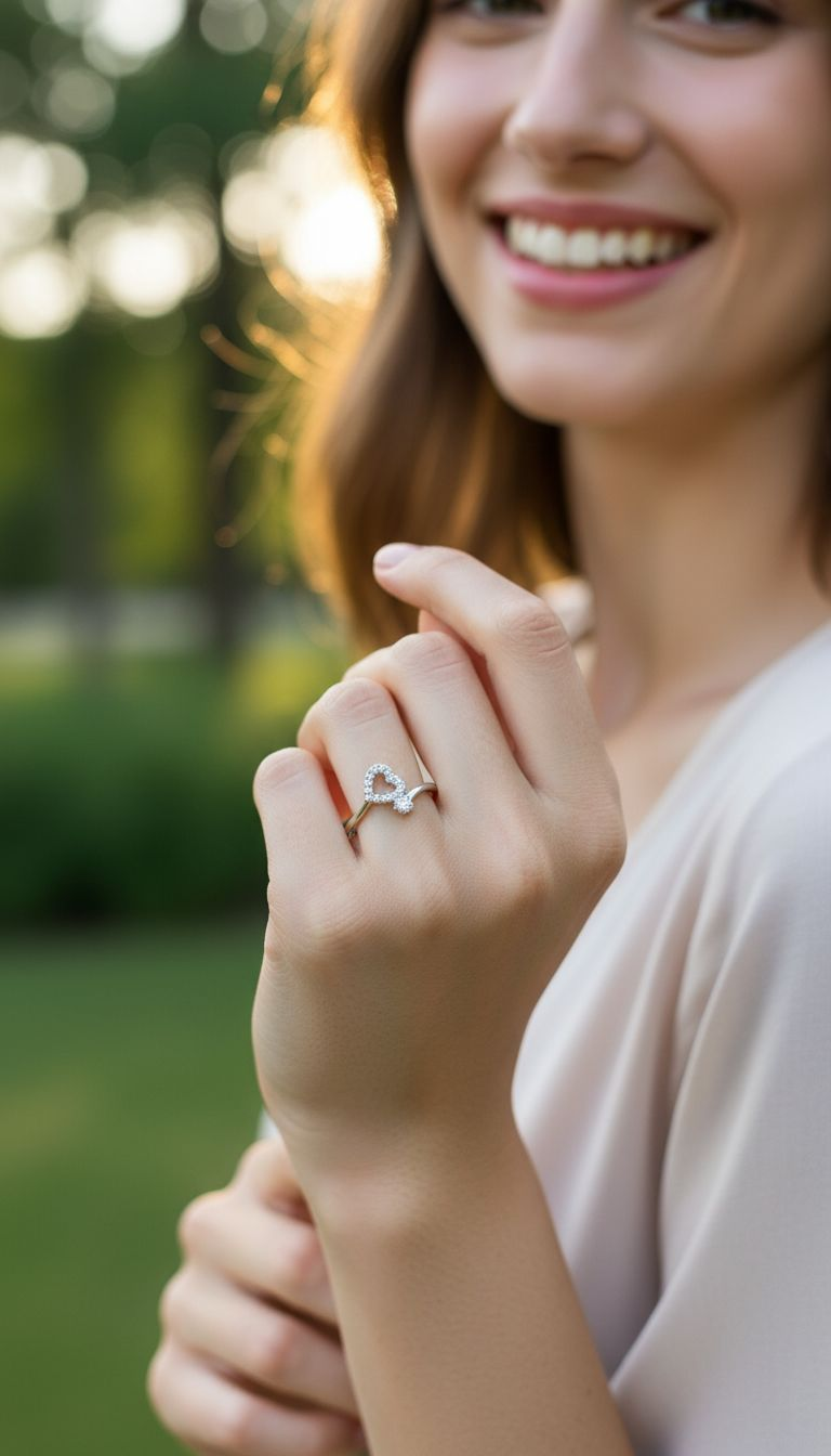 ZILVEREN HARTRING MET STENEN