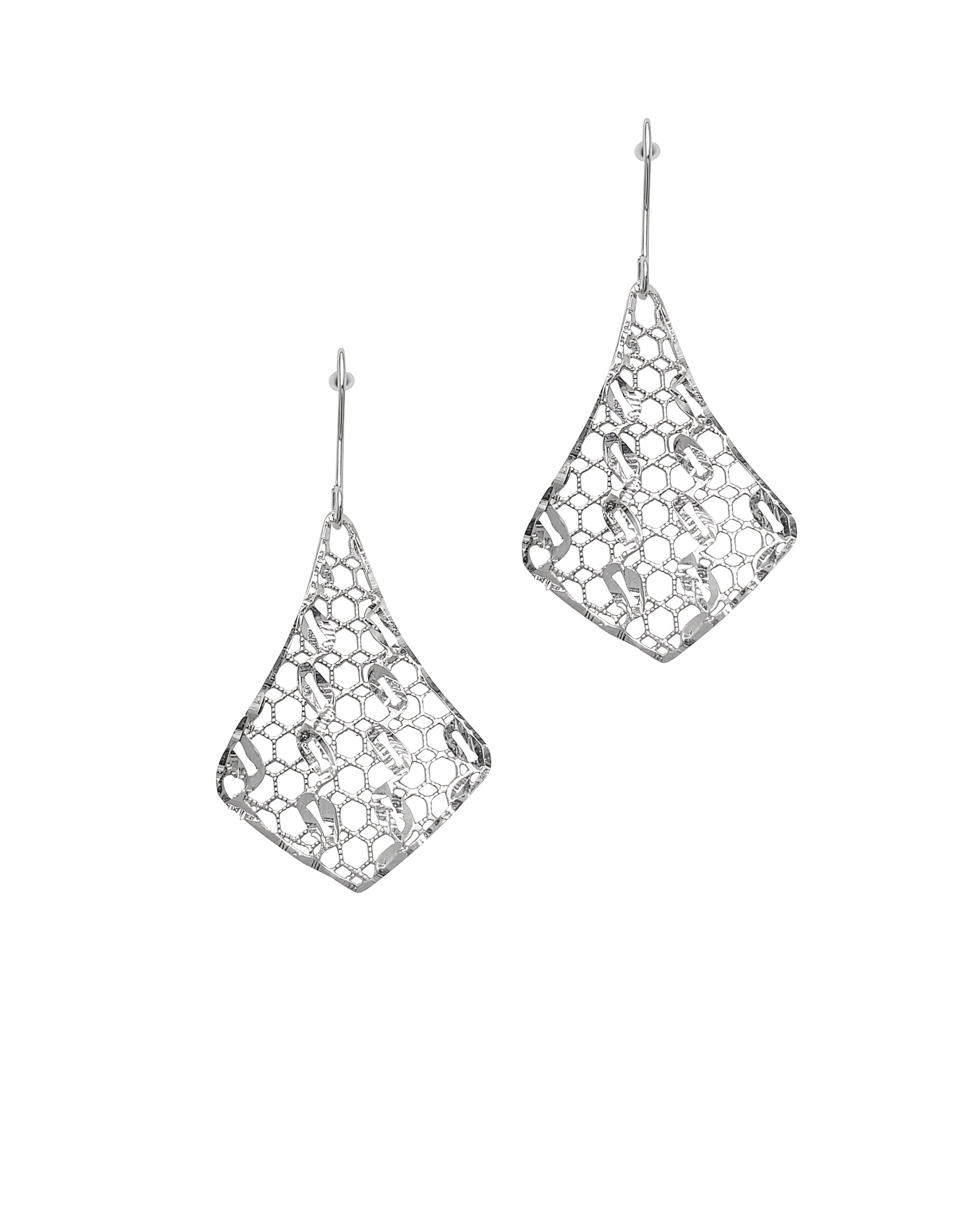 BOUCLES D'OREILLES EN ARGENT LOSANGE