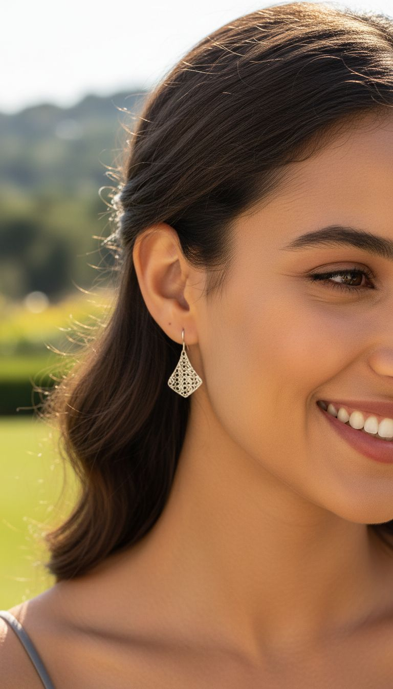 BOUCLES D'OREILLES EN ARGENT LOSANGE