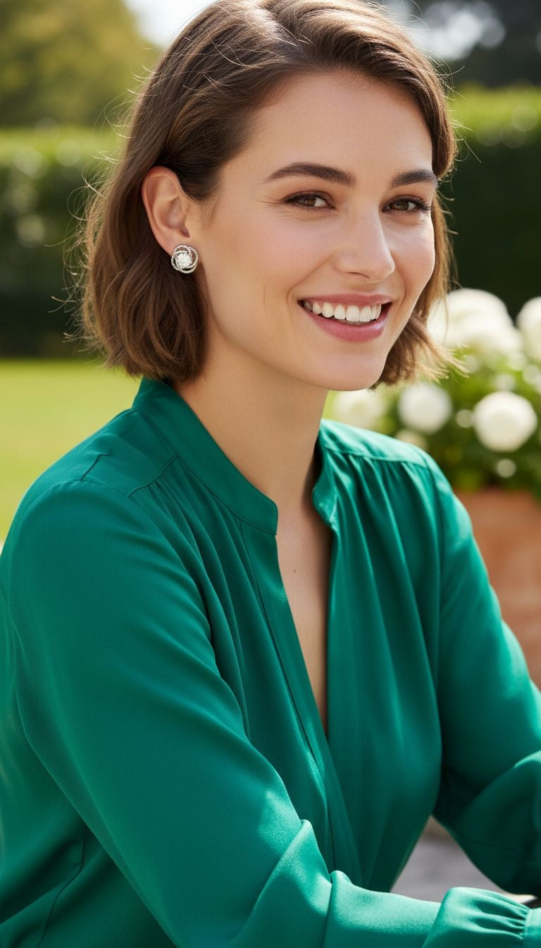 Zilveren oorbellen met grote solitaire