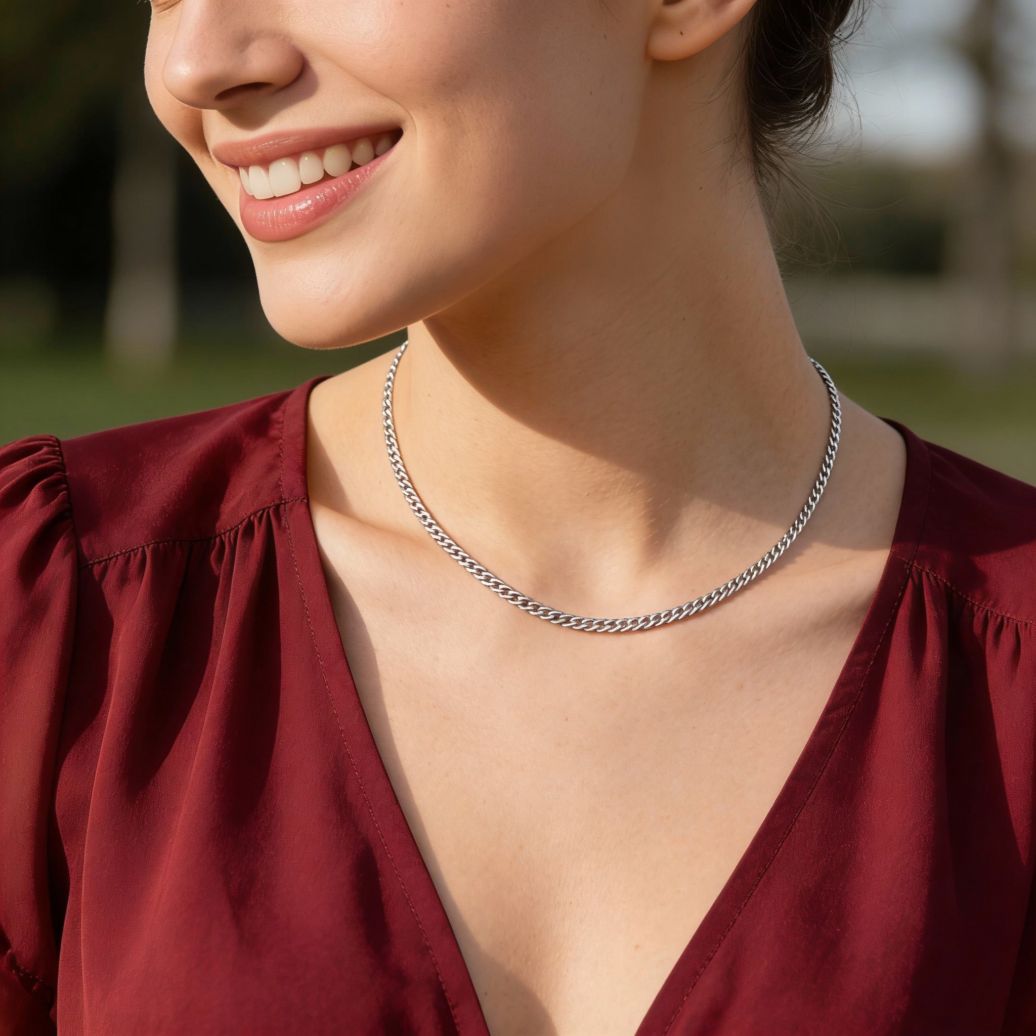 ZILVEREN GOURMETTE KETTING 2,2 MM 60 cm