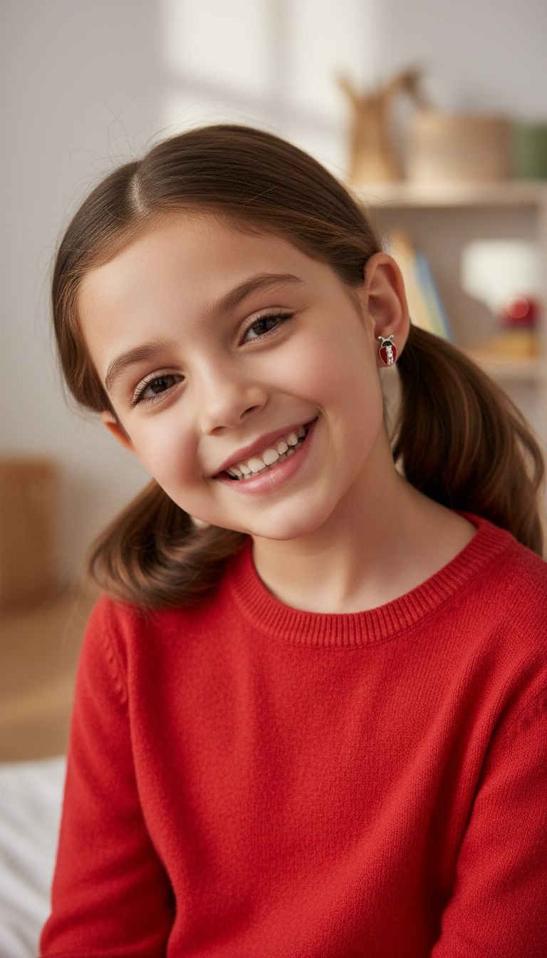 BOUCLES D'OREILLES EN ARGENT COCCINELLES