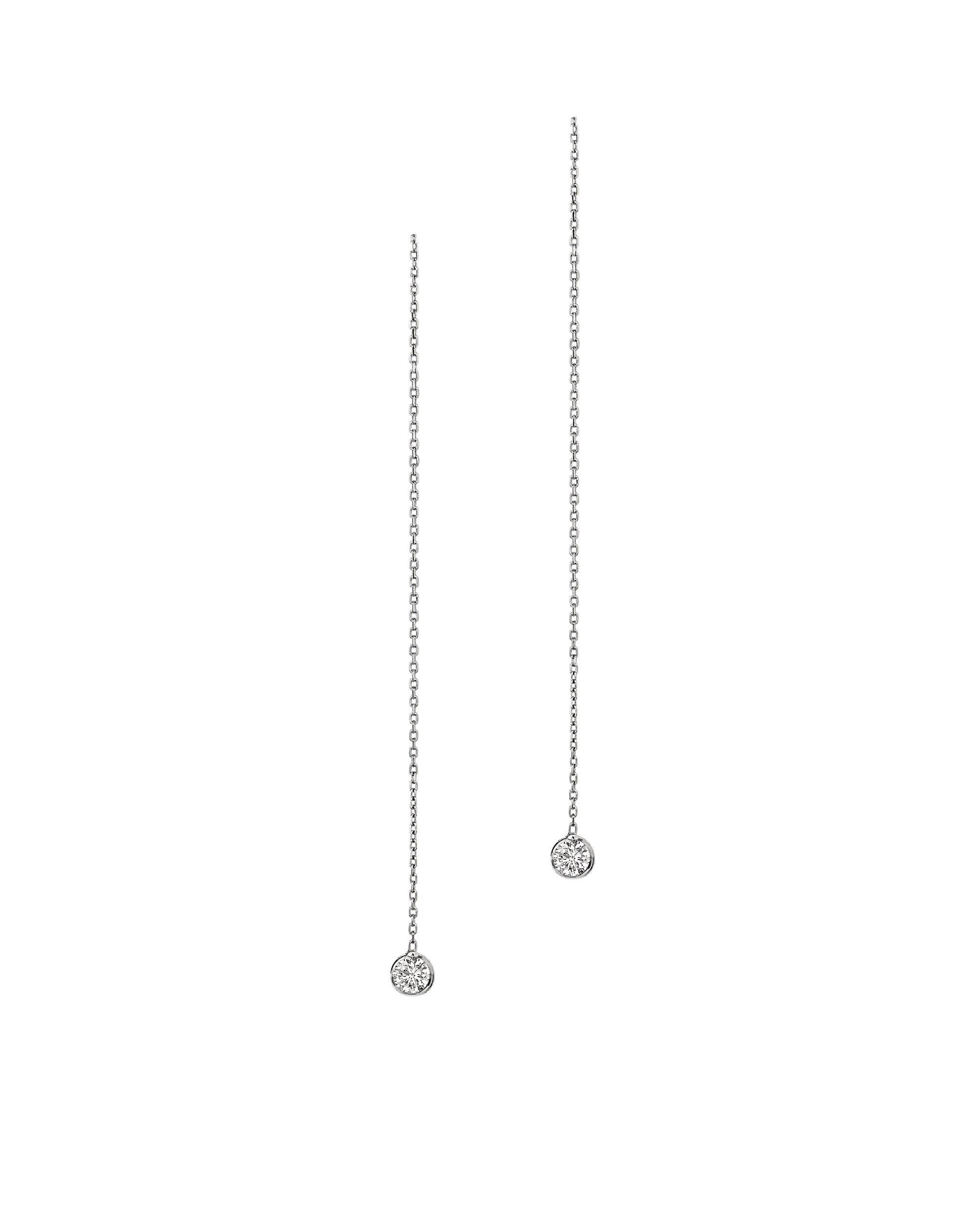 SILVER SOLITAIRE DANGER EARRINGS