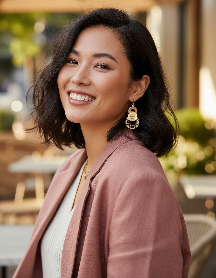 BOUCLES D'OREILLES EN ACIER DORE AVEC MULTI CERCLES