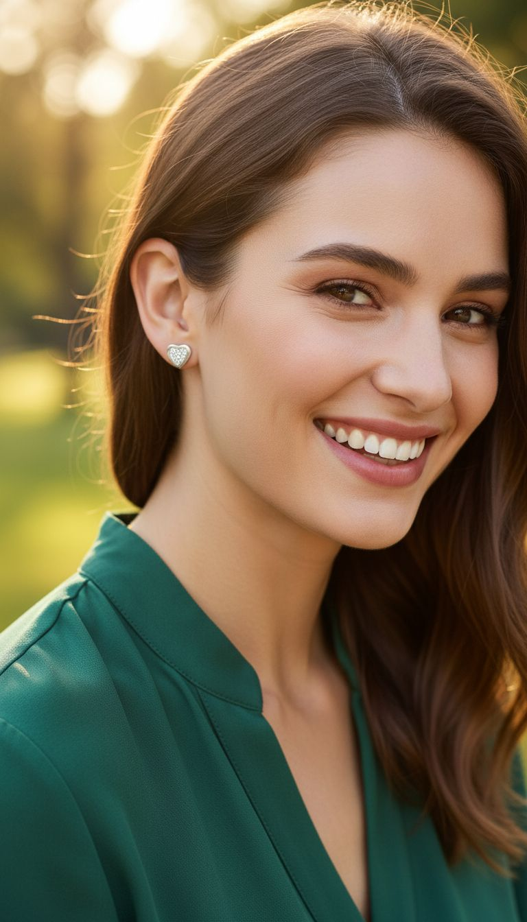 BOUCLES D'OREILLES EN ACIER COEUR AVEC STRASS