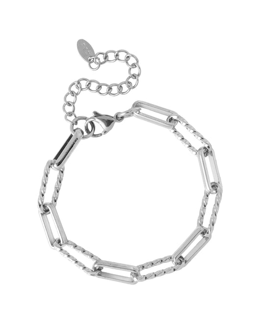 Bracelet en acier motif rectangle