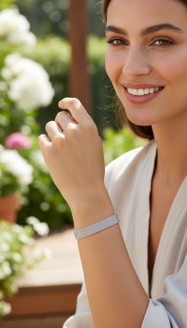 BRACELET EN ACIER MULTI-MAILLES