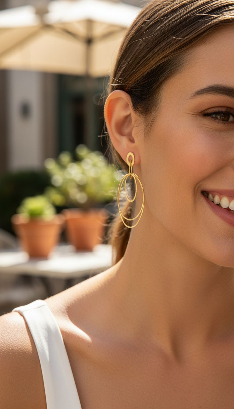 BOUCLES D'OREILLES EN ACIER MASSIF OVALES PENDANTS