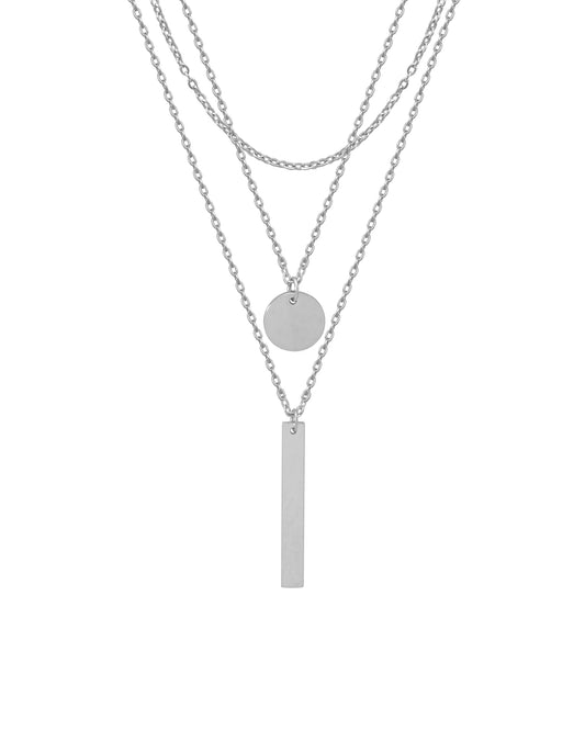 Collier acier - style chic à trois mailles