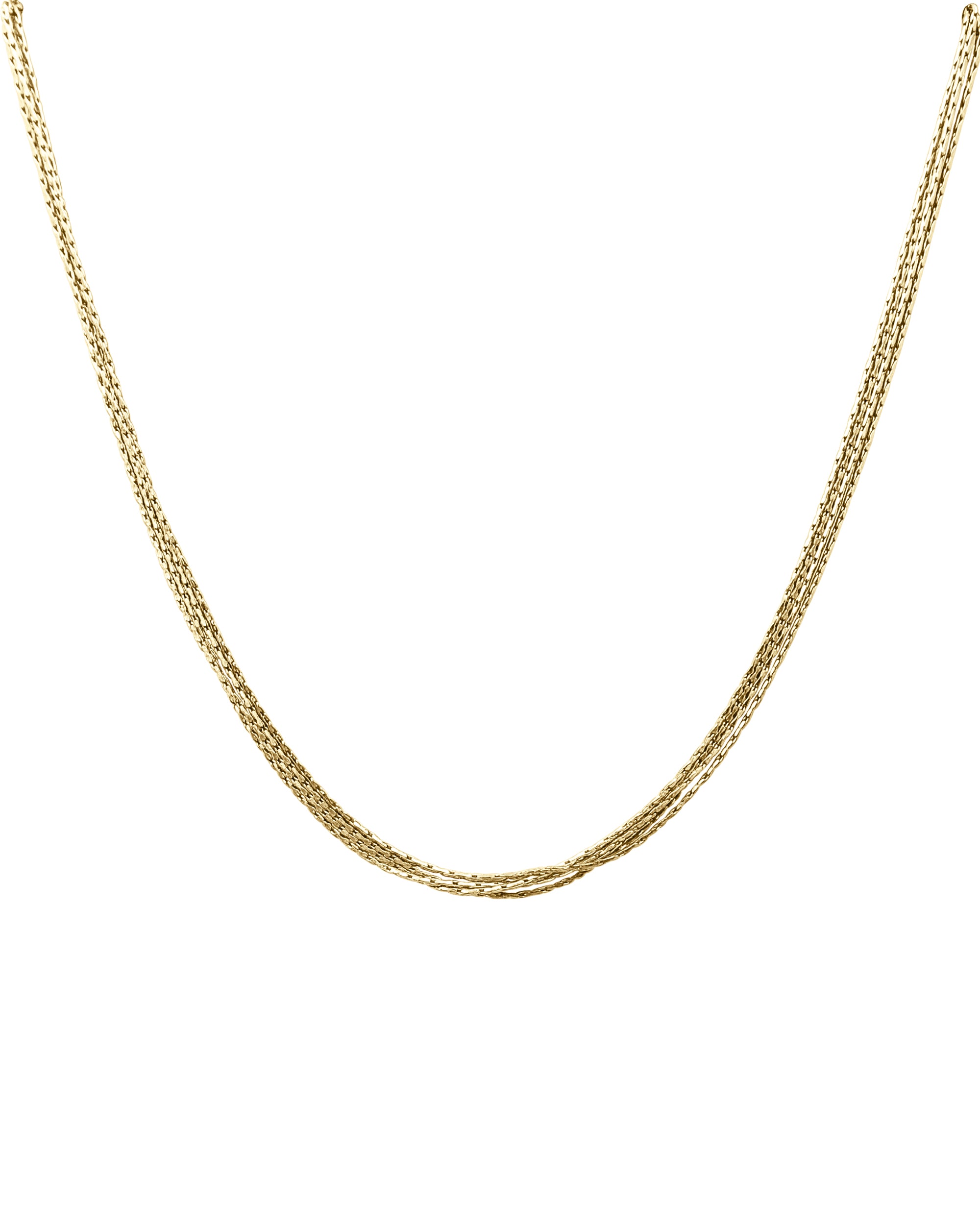 GOLD-PLATED STEEL TRIPLE-LINK NECKLACE