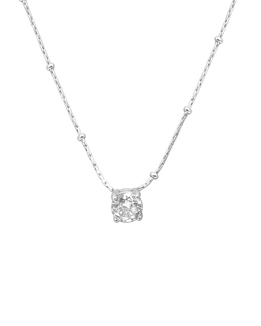 Collier en acier maille paloma avec solitaire