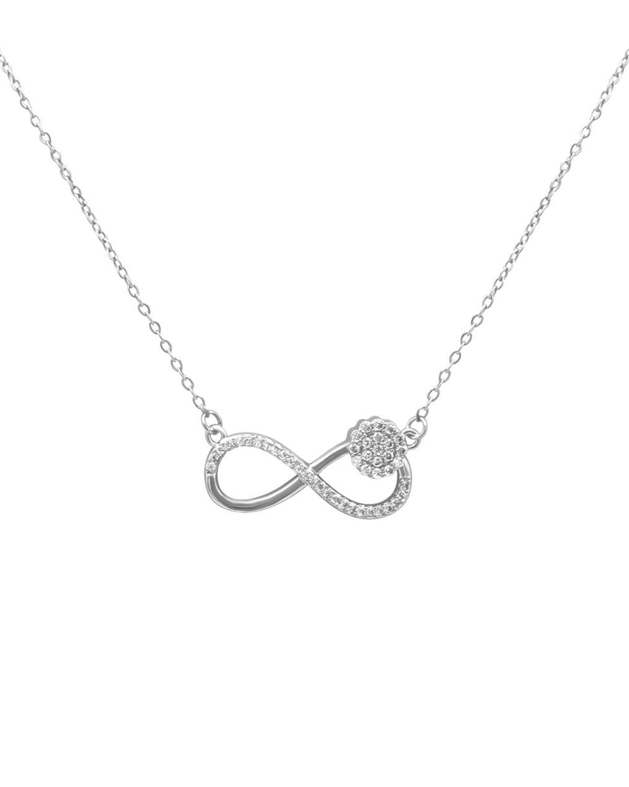 COLLIER EN ACIER MOTIF INFINI AVEC ZIRCONIUM