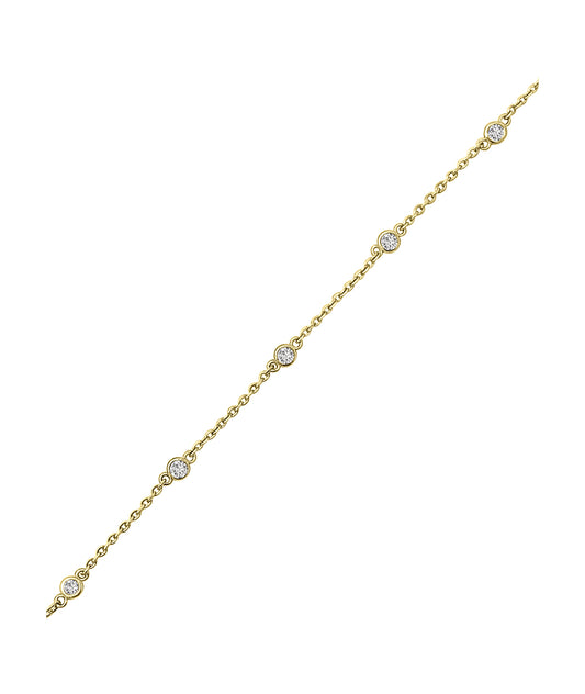 Bracelet en argent doré avec 5 zirconium