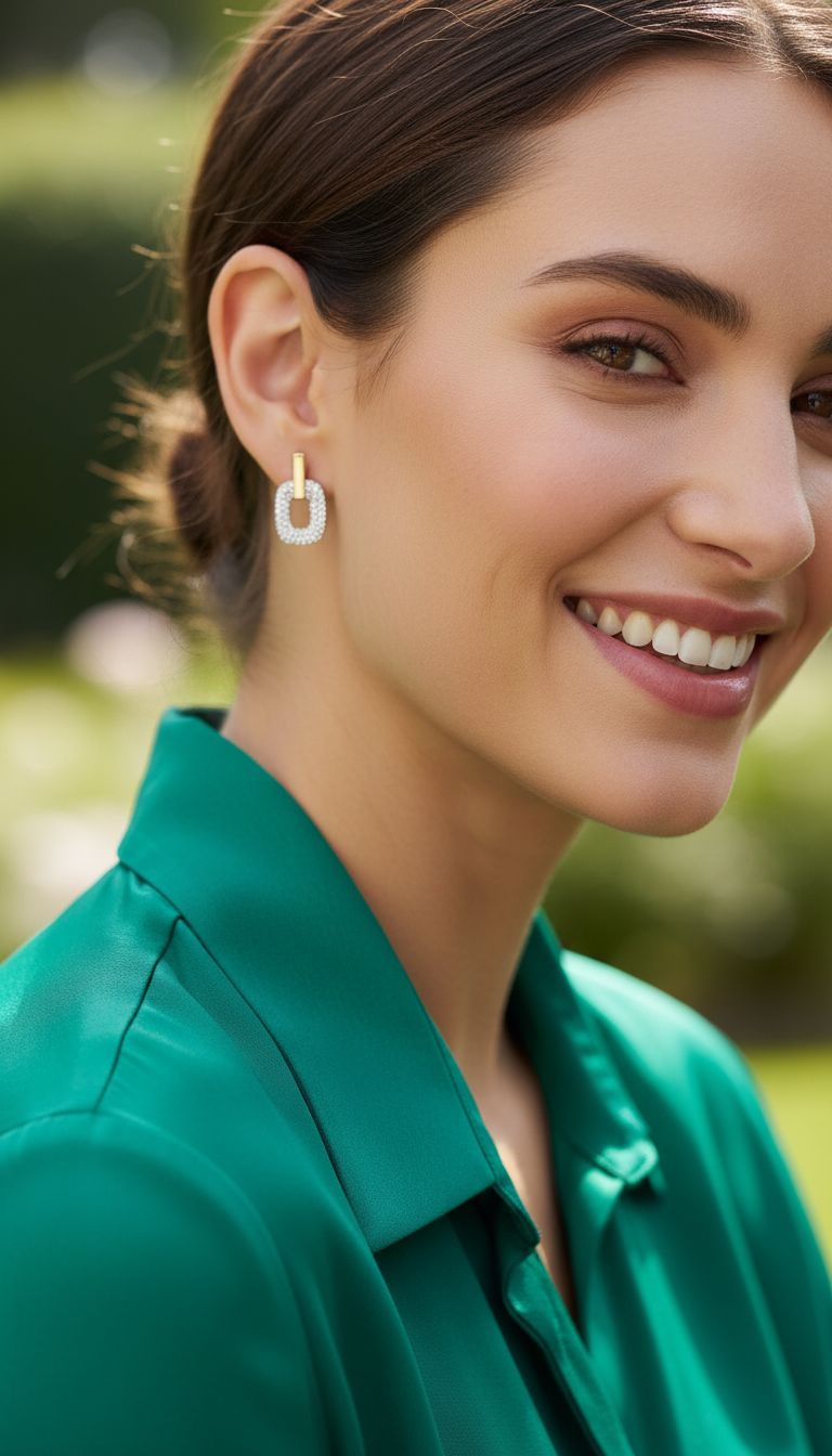 Vergulde stalen kleine vierkante oorbellen met strass steentjes