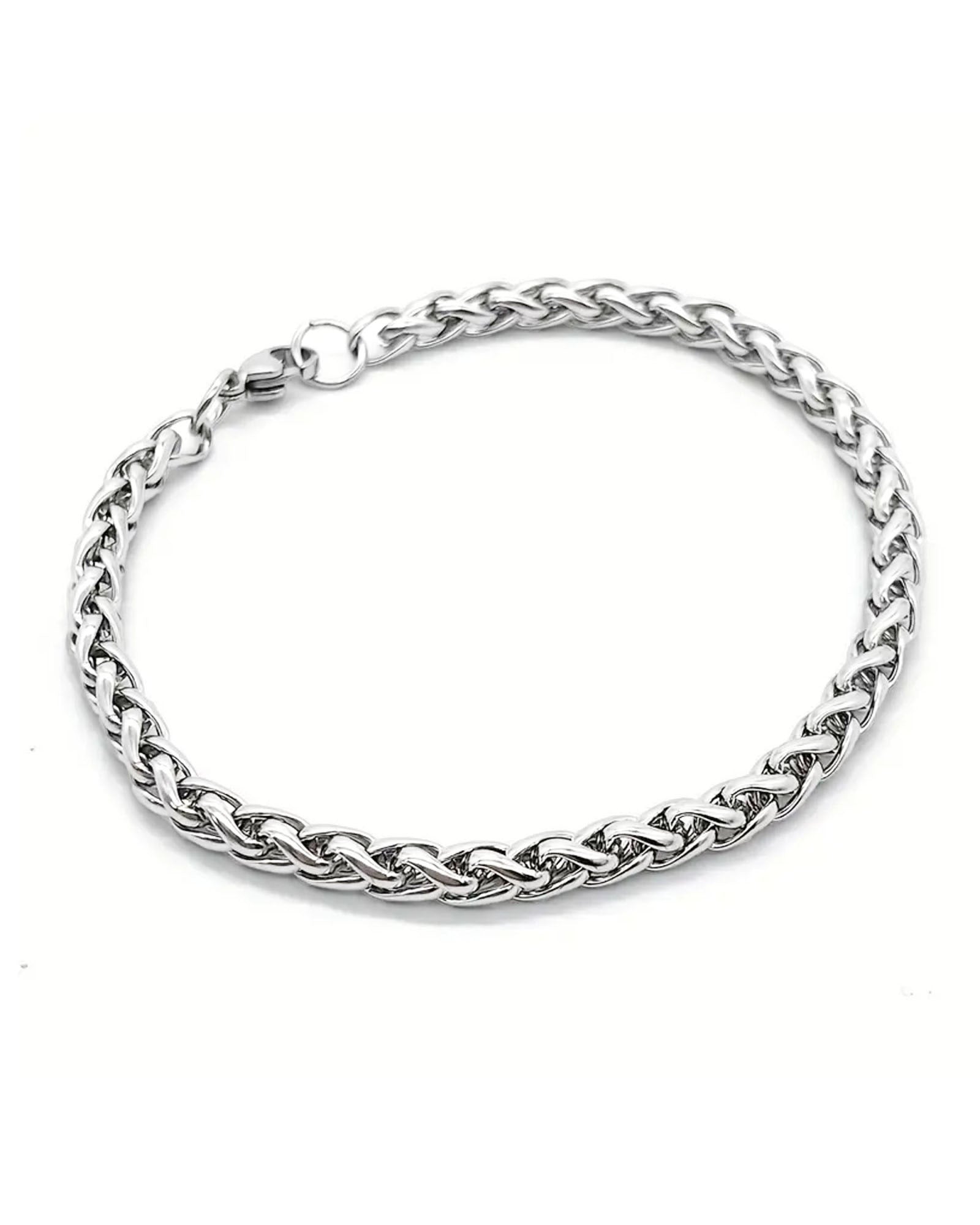 BRACELET EN ACIER MAILLE PALMIER