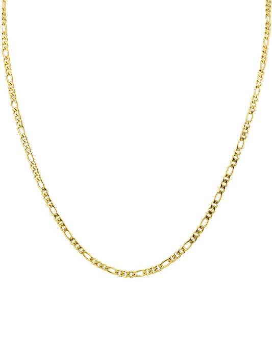 3mm figaro link gold plated steel chain