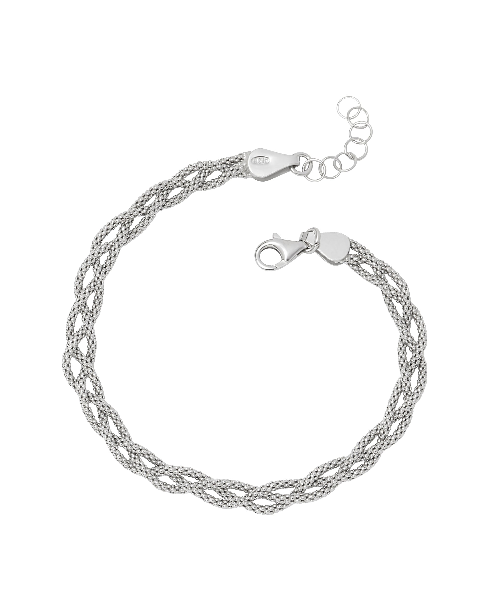 BRACELET EN ARGENT MAILLE TRESSEE