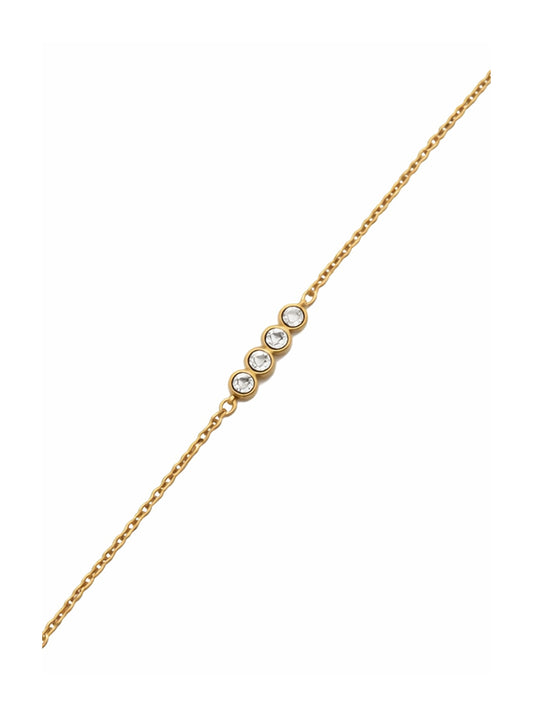 Bracelet en acier doré avec strass