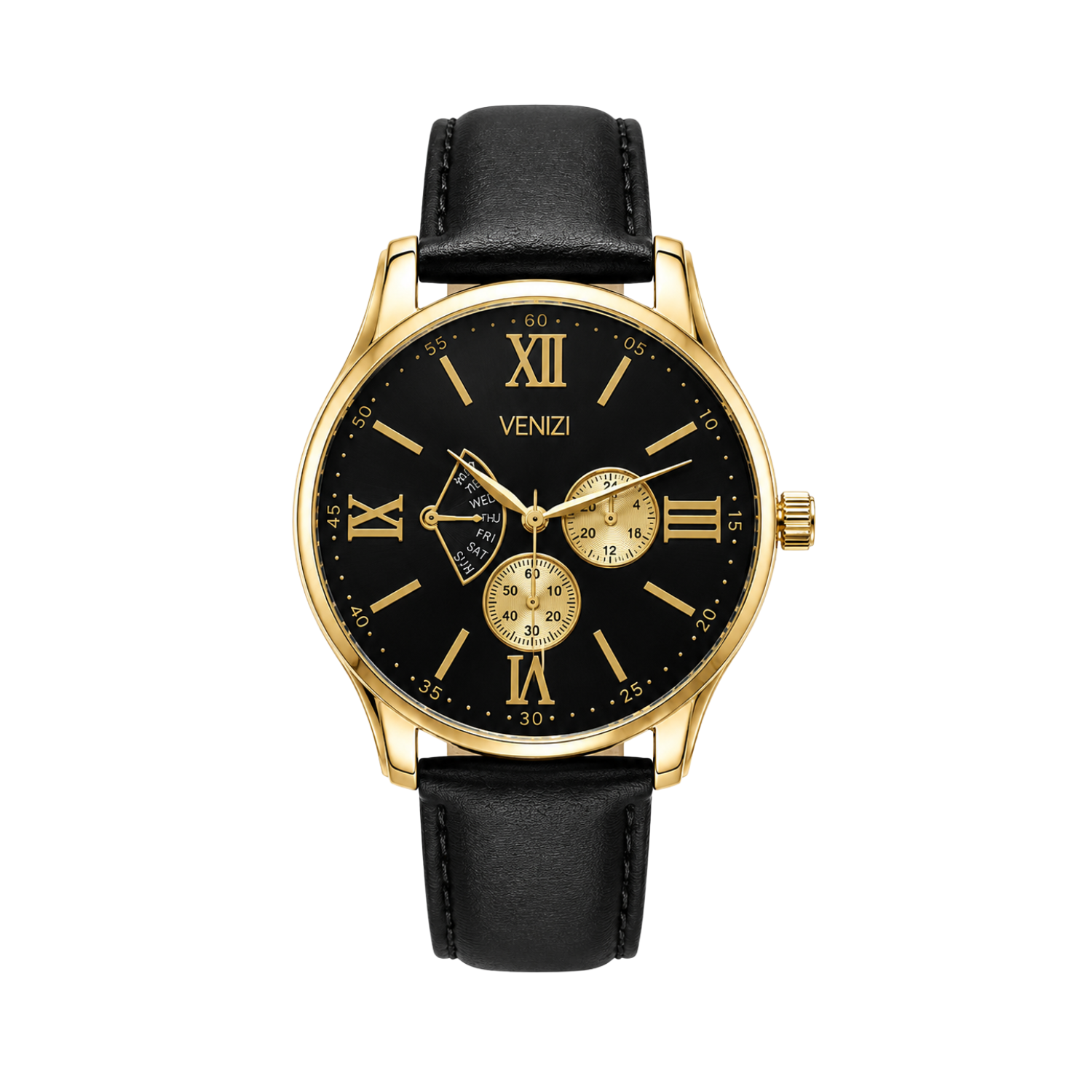 Montre Venizi dorée avec cadran doré et chiffres romains