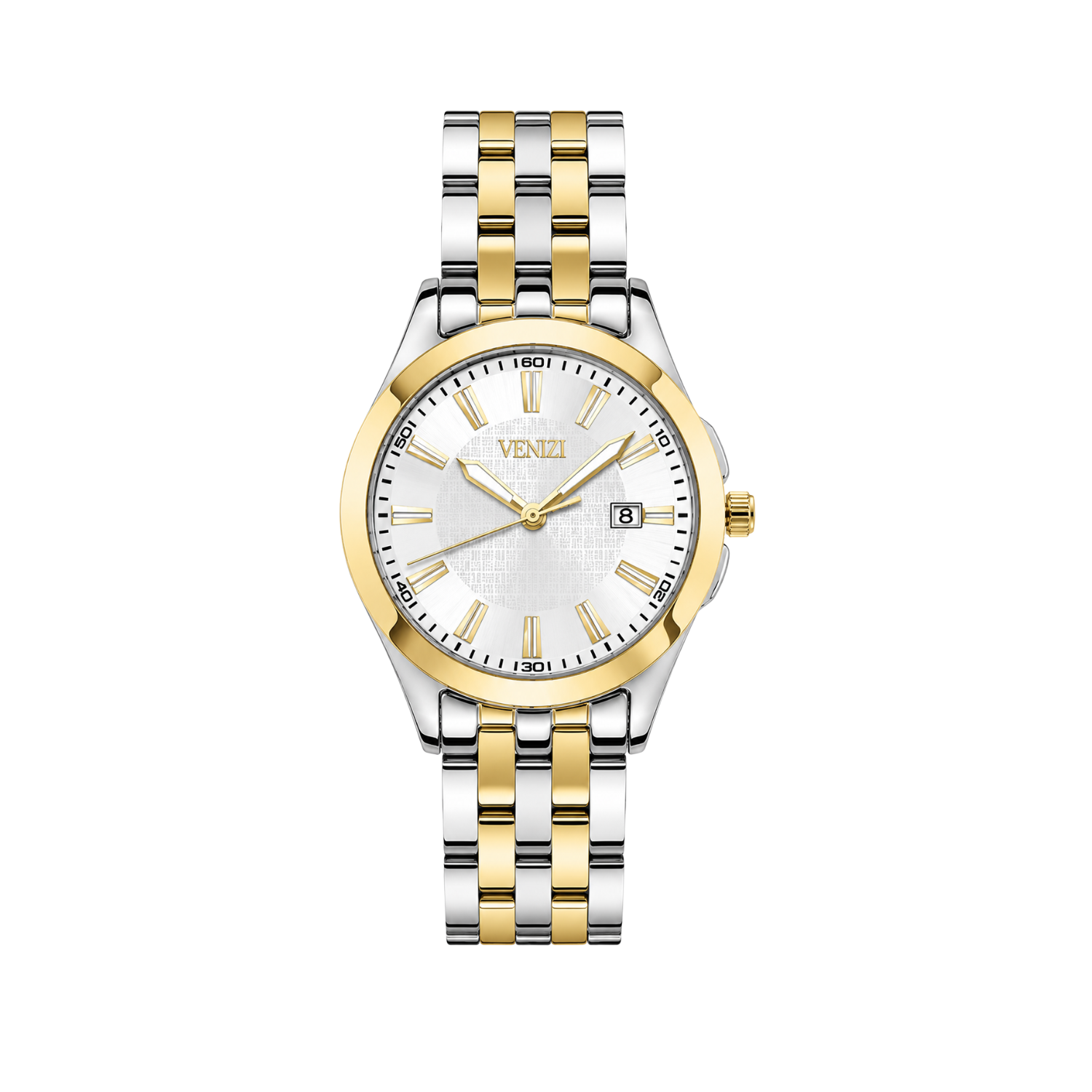Venizi tweekleurig horloge met zilveren en gouden wijzerplaat