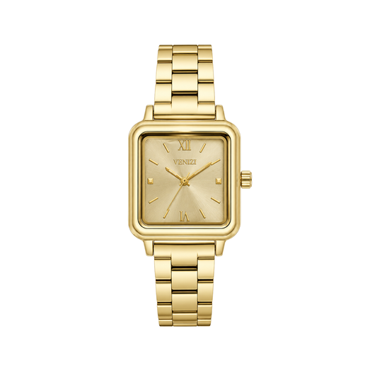 Venizi gold watch with A square gold dial