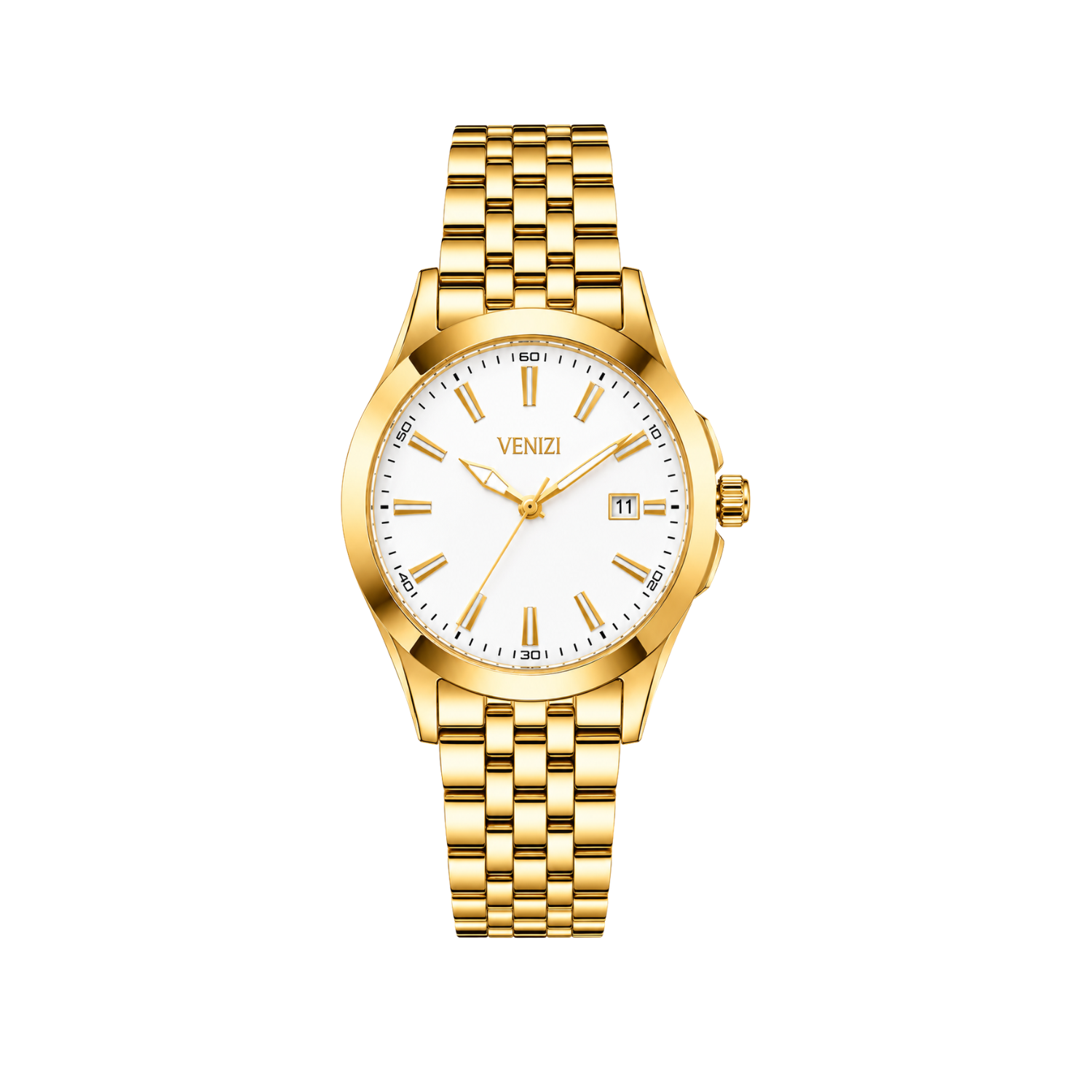 Goudkleurig Venizi horloge met witte wijzerplaat