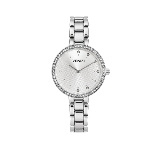 Montre argentée avec strass