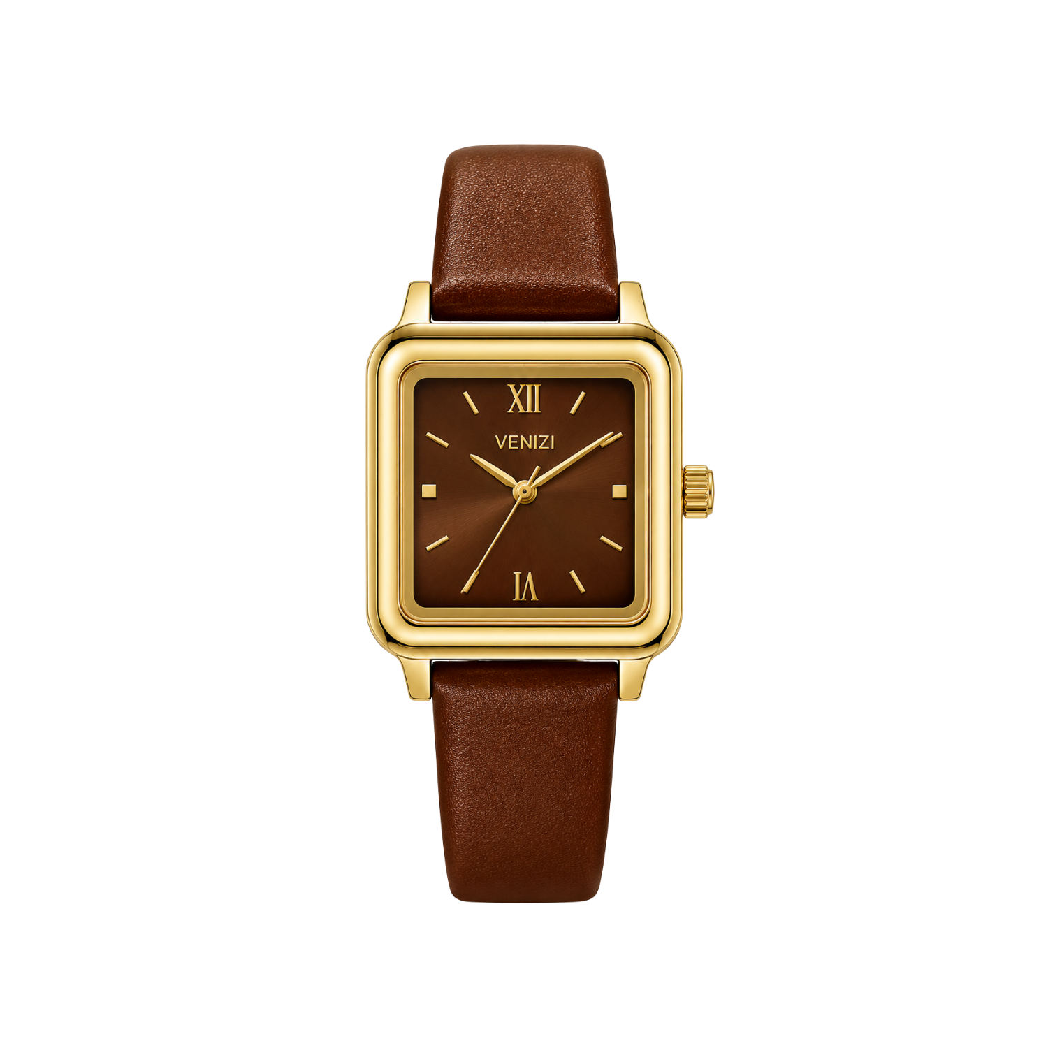 Venizi bruin horloge met bruine wijzerplaat