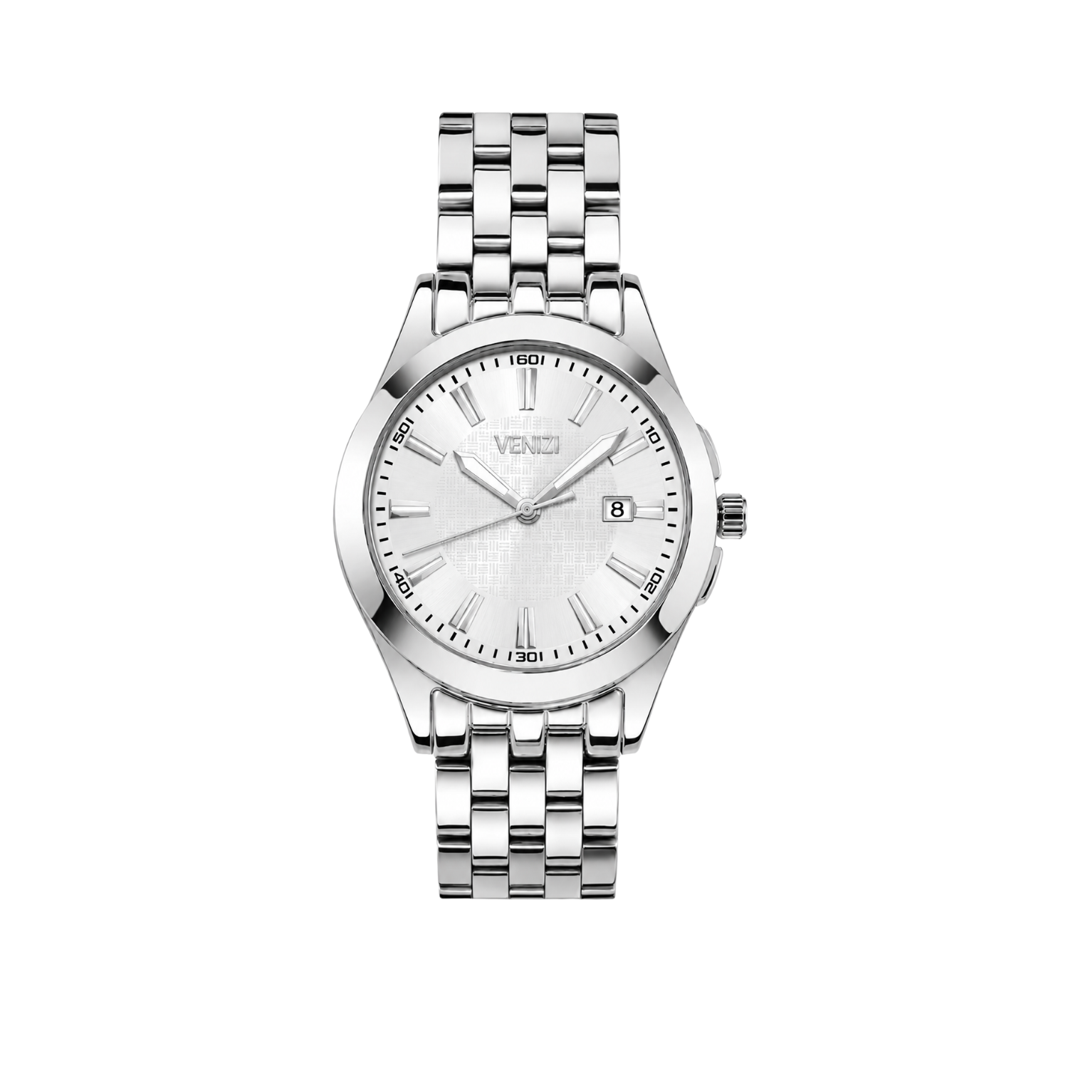 Zilveren Venizi horloge met zilveren wijzerplaat
