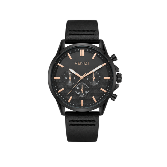 Montre rosée avec cadran noir