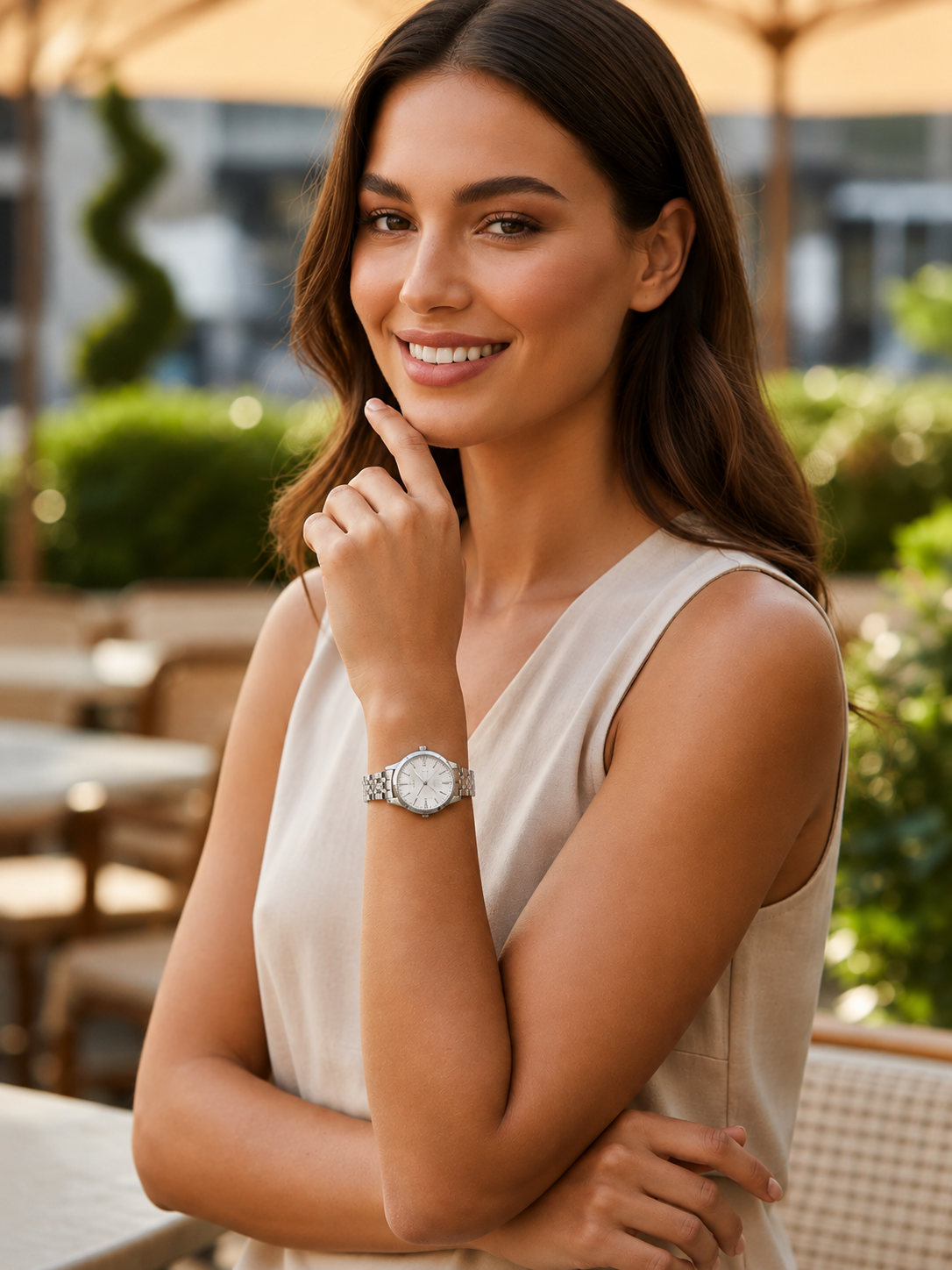 Silver Venizi watch with silver dial