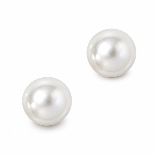 Witte Majorca parel oorbellen
