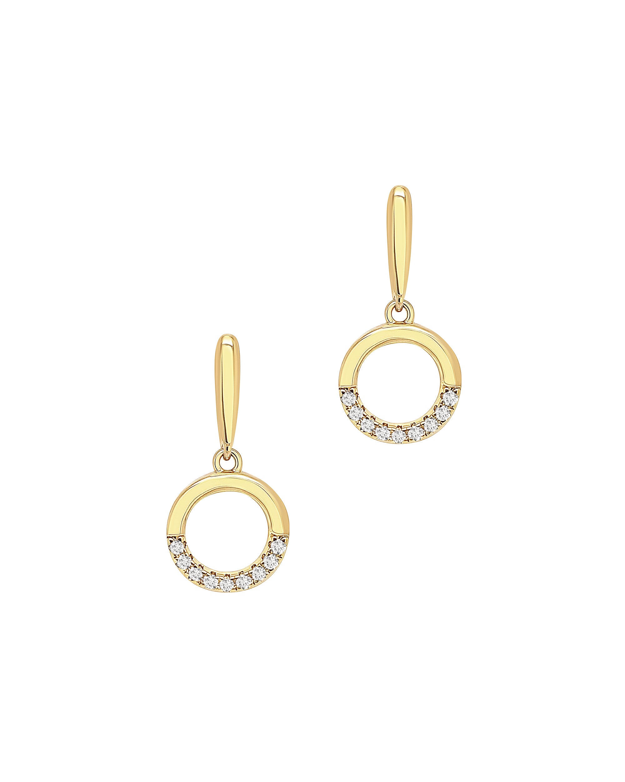 BOUCLES D'OREILLES EN PLAQUE OR CERCLE AVEC PIERRES