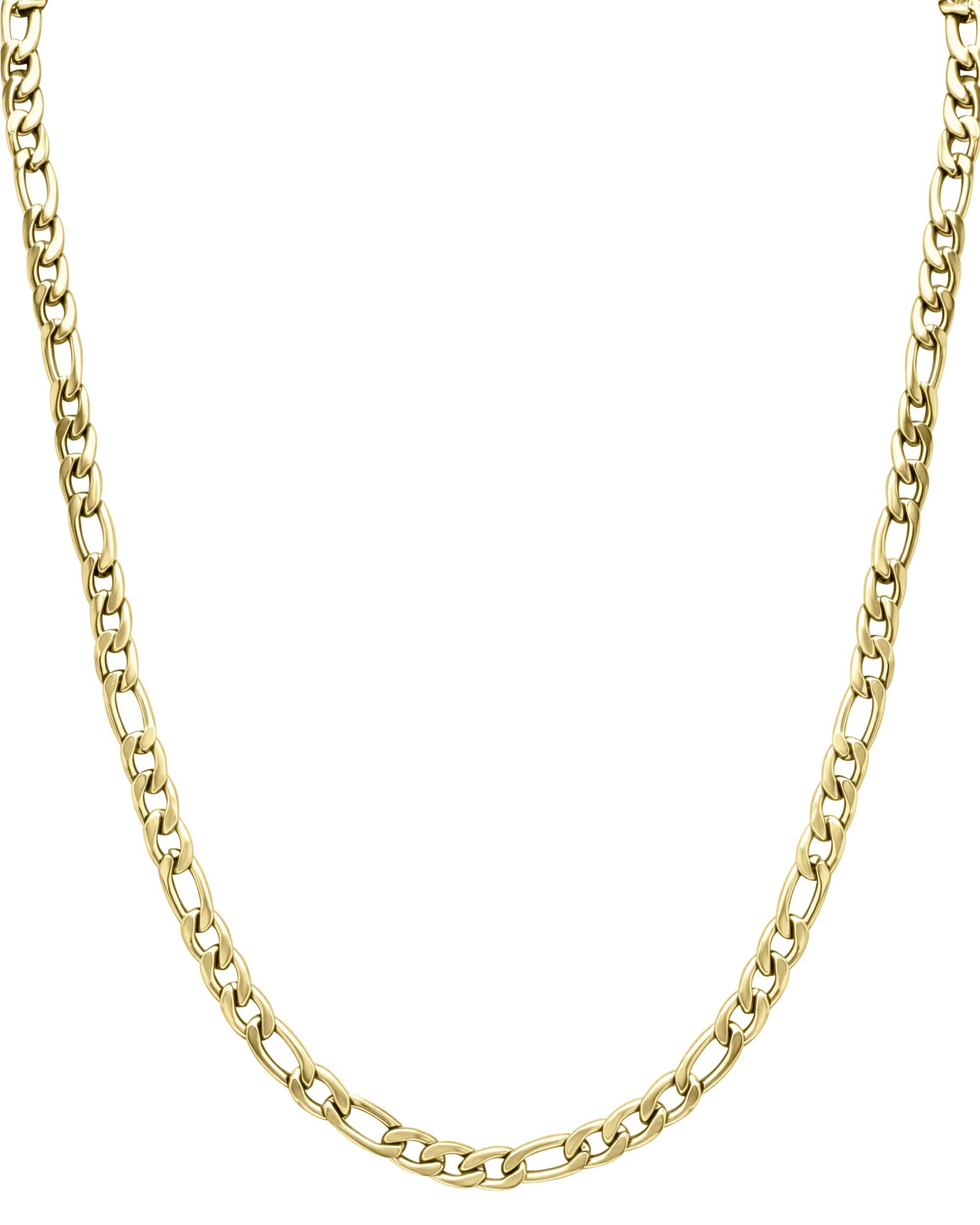 VERGULDE STALEN FIGARO SCHAKELKETTING 55CM