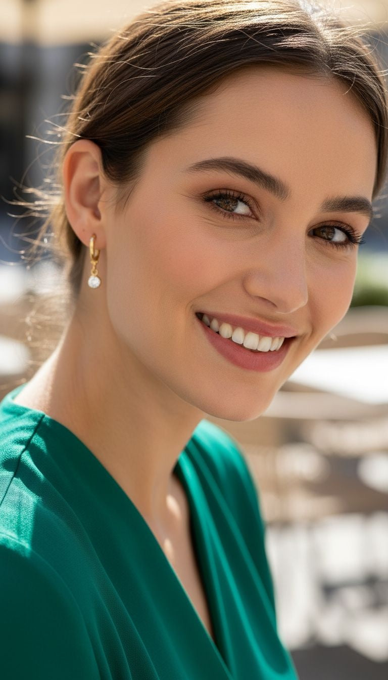 Vergulde creoolse munten met solitaire gevaar