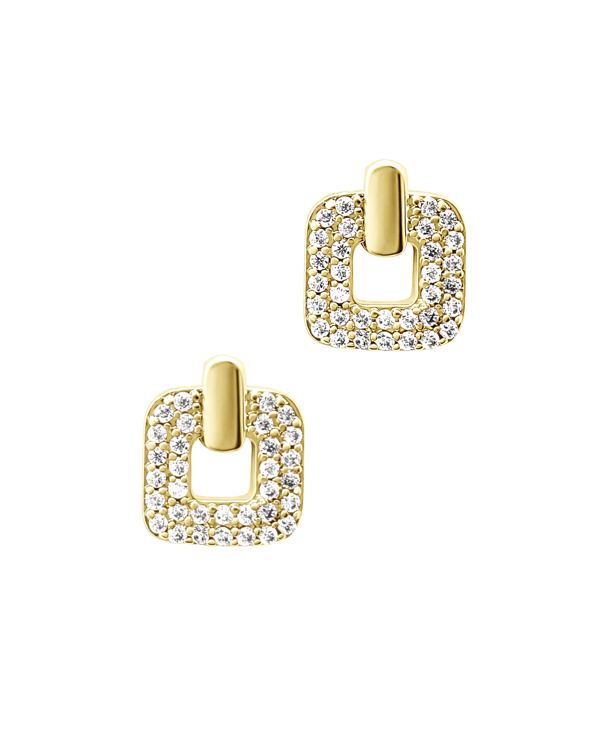 BOUCLES D'OREILLES CARREES AVEC ZIRCONIUM