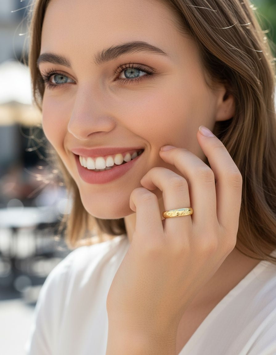 ALLIANCE EN PLAQUE OR STRIEE