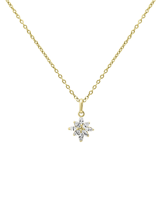 Collier en plaqué or étoile avec zirconium