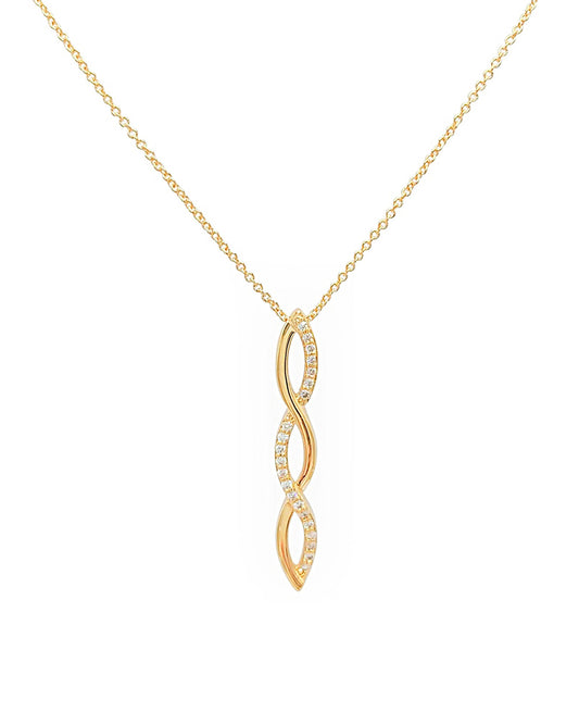 Collier en plaqué or pendentif vagues