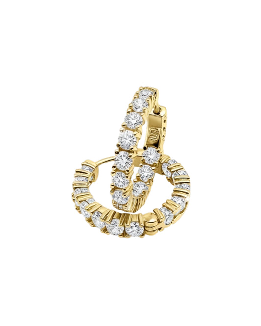 Gold-plated hooks set with stones 2.1 cm