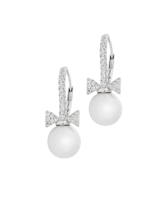 Dormeuses en argent perle et noeud