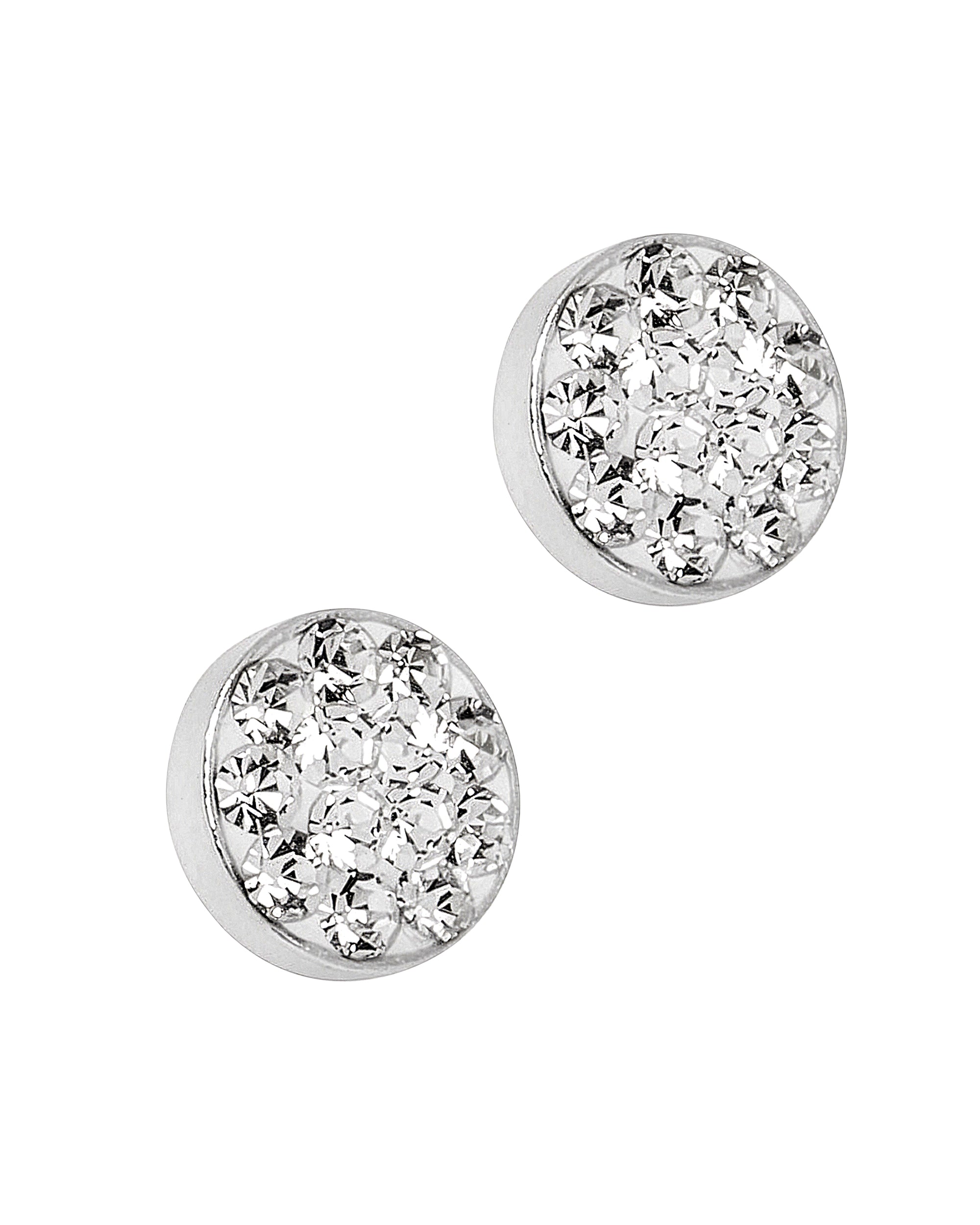 RONDE ZILVEREN OORBELLEN MET STRASS