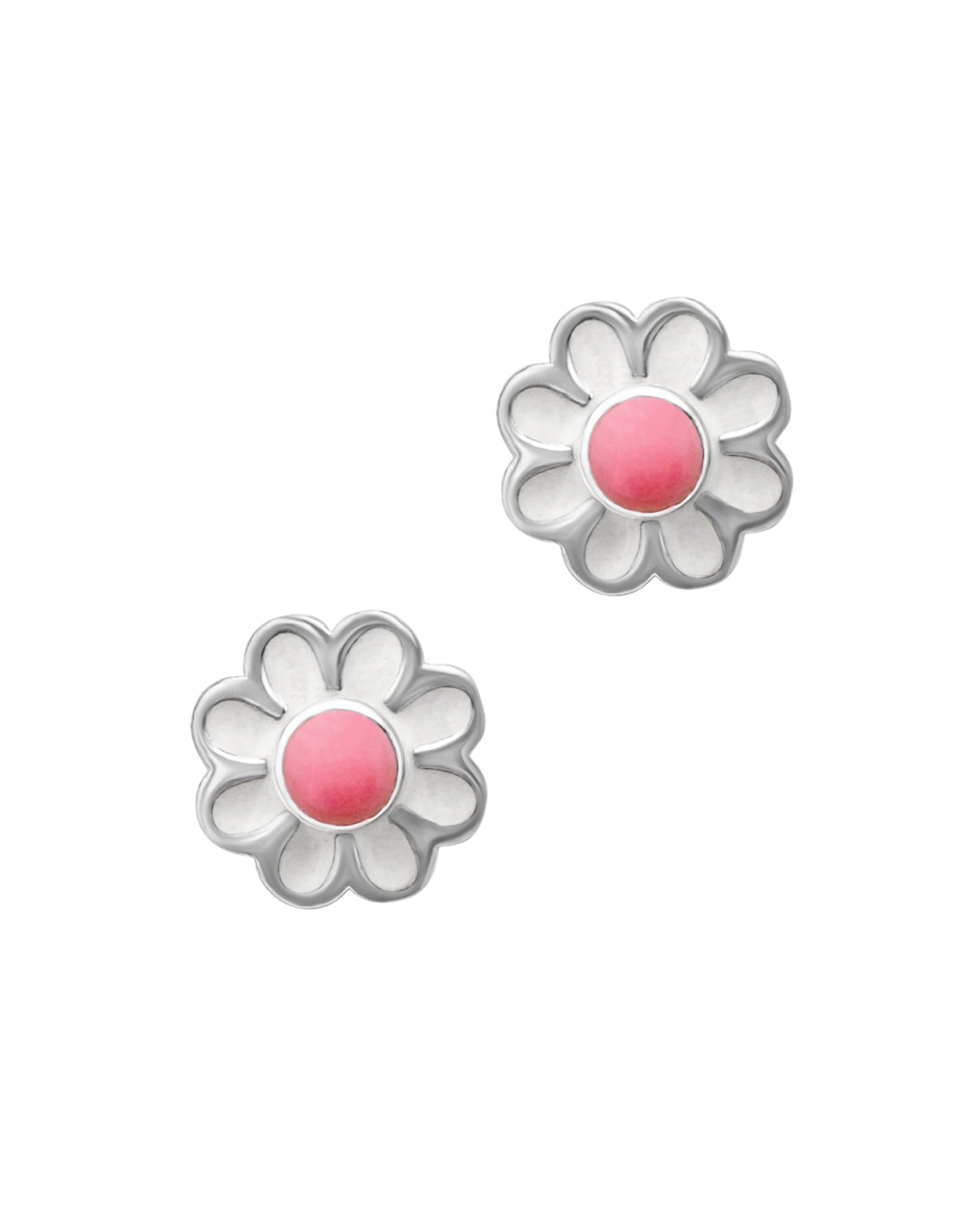 Zilveren oorbellen met bloemmotief voor kinderen