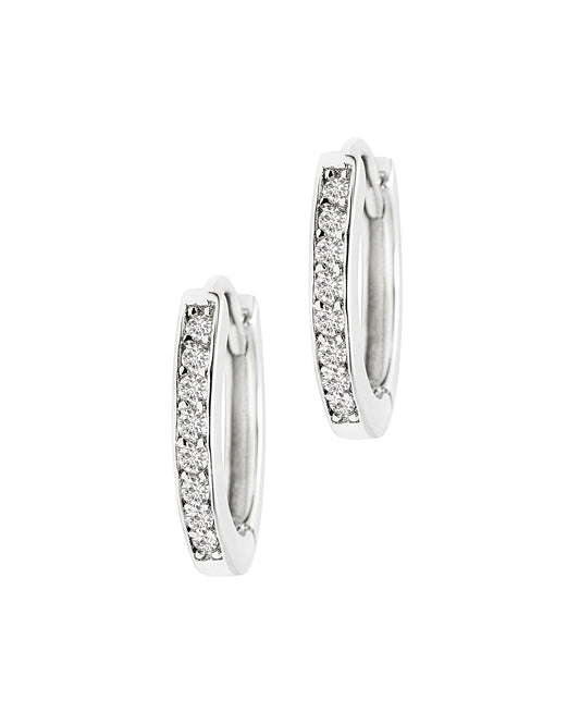 Créoles en argent serties de pierres 1,7 mm