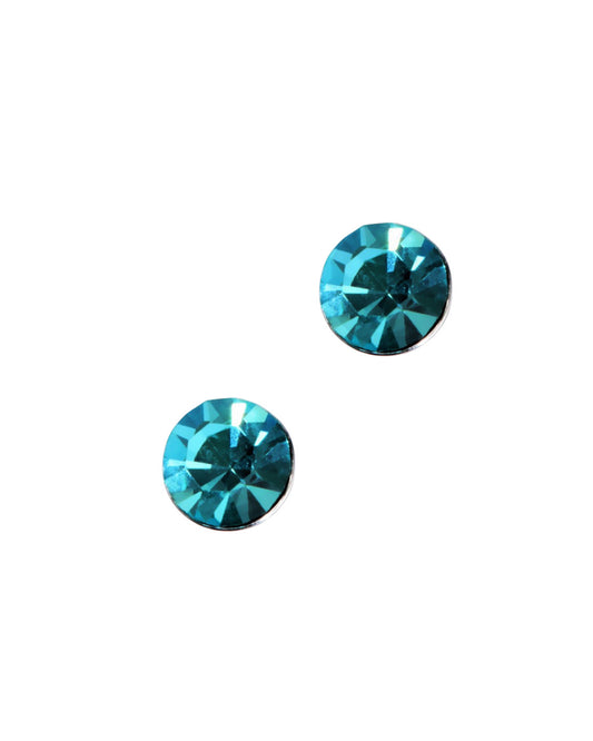 Boucles d'oreilles en argent strass bleu