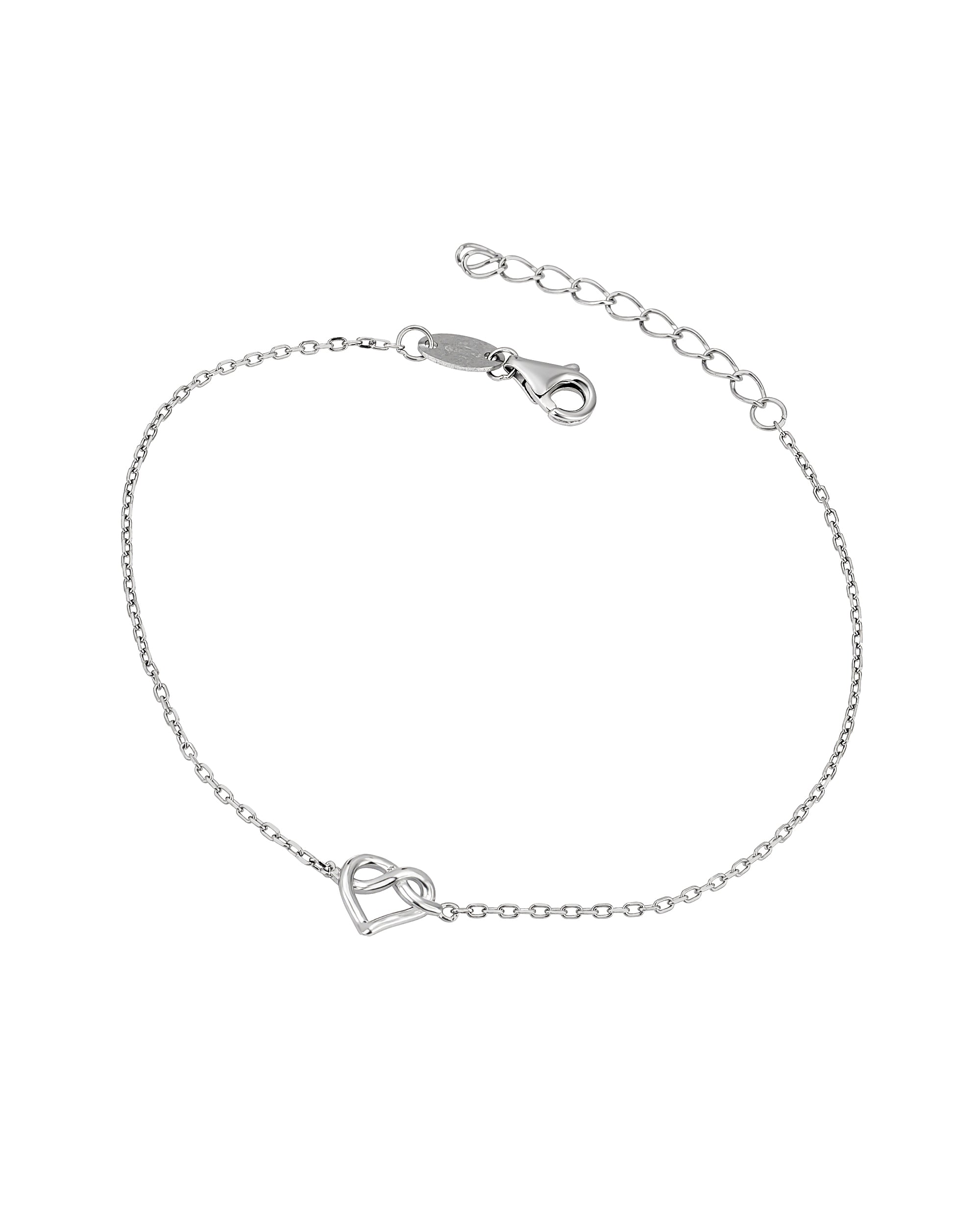 SILVER CROSS HEART BRACELET