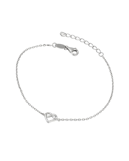 Bracelet en argent coeur croise